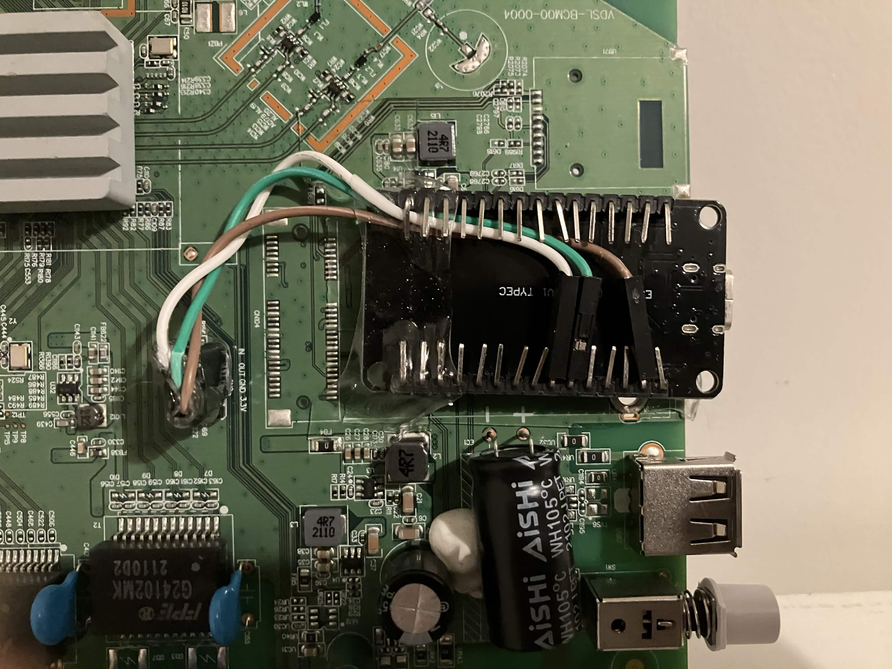 Close up photo of ESP32 micro controller unit
